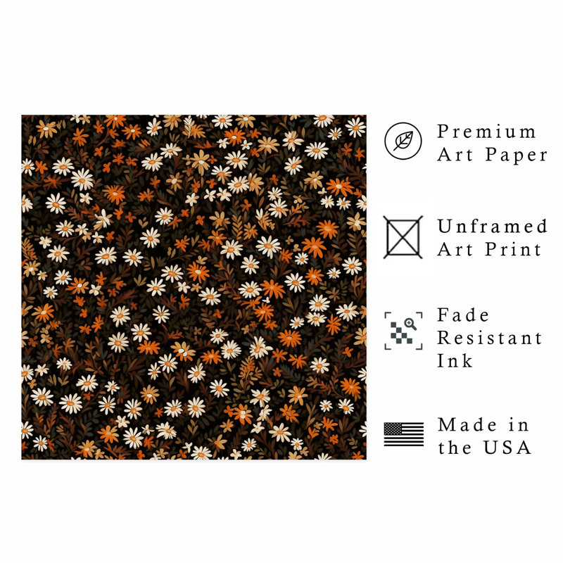 Impression florale d'automne sans cadre, H 20 po x l 20 po