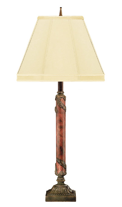 Burl Acanthus Metal Buffet Lamp