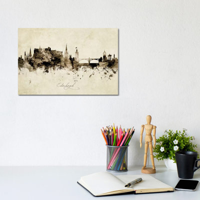 Edinburgh Scotland Skyline by Michael Tompsett - Wrapped Canvas Painting