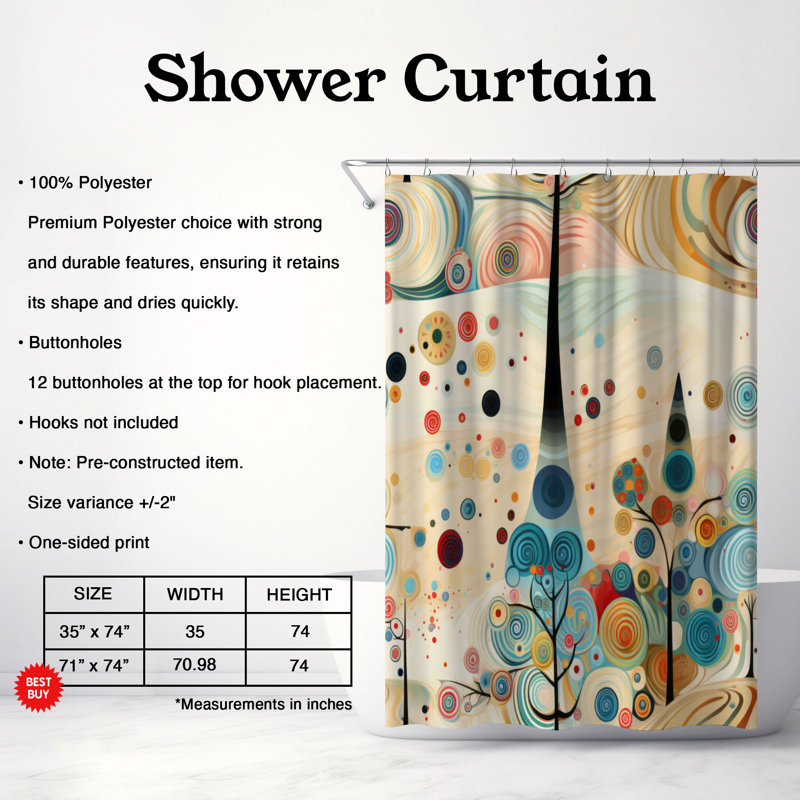 Rideau de douche Gleeful Tree - Premium, H 74 po x l 71 po