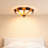 3-light Dimmable 14.4" Tiffany Glass Flush Mount