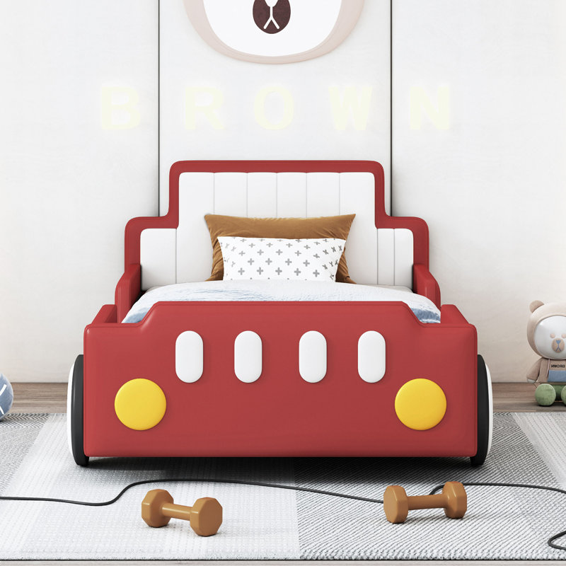 Lit plateforme avec roulettes Race, Rouge