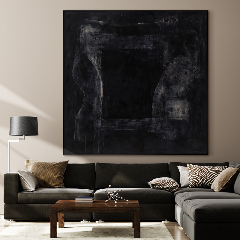 Très grand art mural imprimé sur toile - Abstrait moderne pour la décoration d'œuvres d'art contemporain pour le salon ou la chambre à coucher - «Assemblage requis du cadre (cadre non fini)»