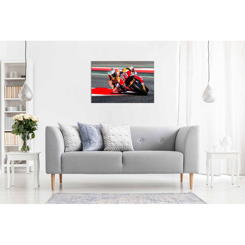 Marc Marquez Moto GP Motorbike - Wrapped Canvas Print, 20cm H x 31cm W