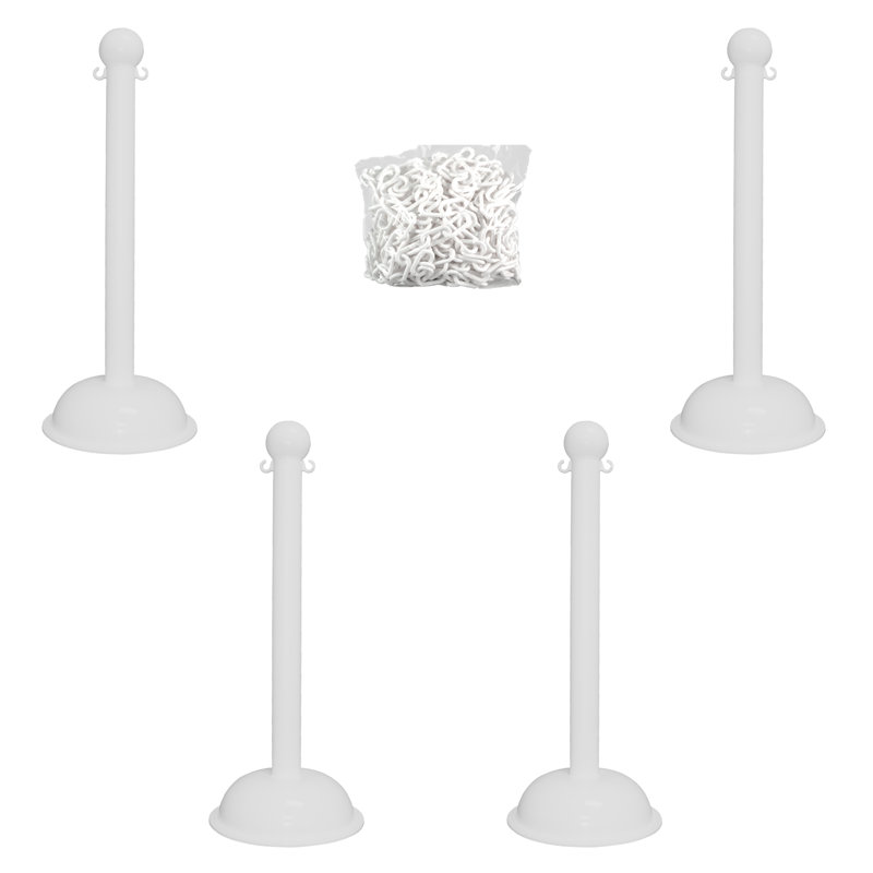 Mr. Chain 41'' H x 16'' W Plastic Stanchion System, White