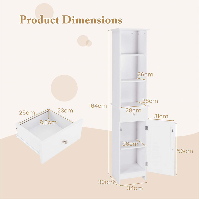 Aadhith Linen Cabinet, White