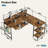 Orndorff L Shaped Gaming Desk or 2 Person Long Table with Shelves Monitor Stand and Keyboard Tray-859431133
