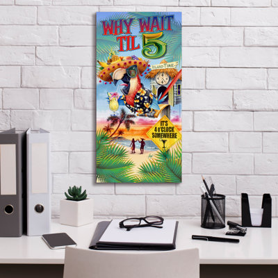 «4 Horloge perroquet» par James Mazzotta, art mural sur toile