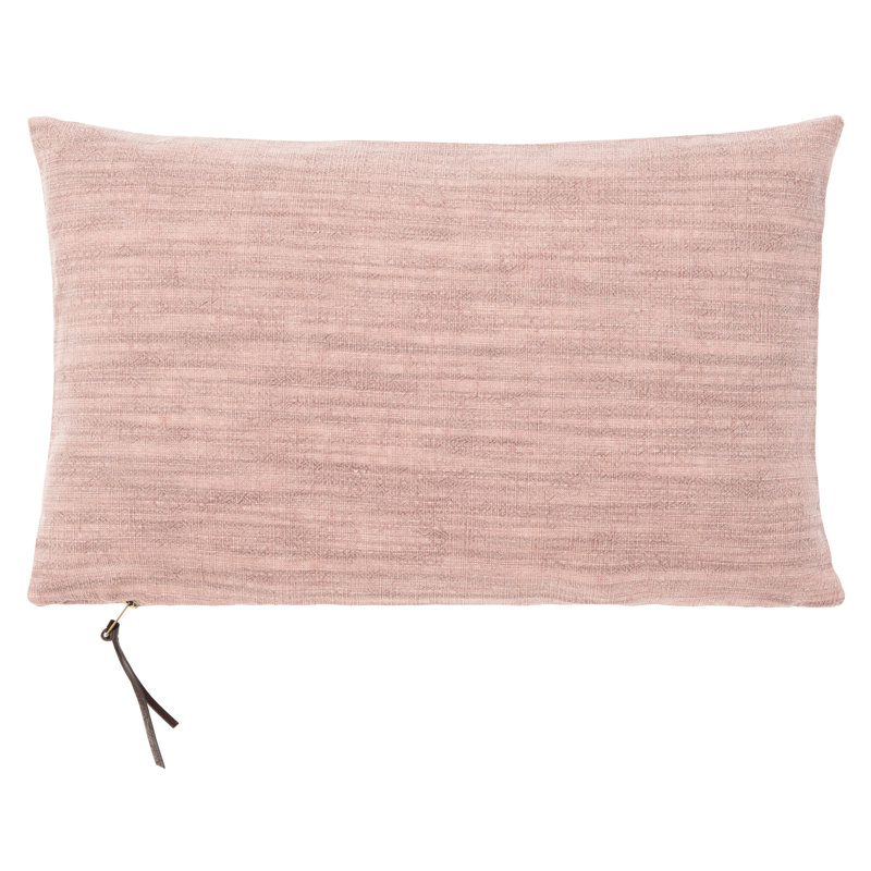 Blush Dusty Pink Rectangular Decorative Pillow with Zipper Closure