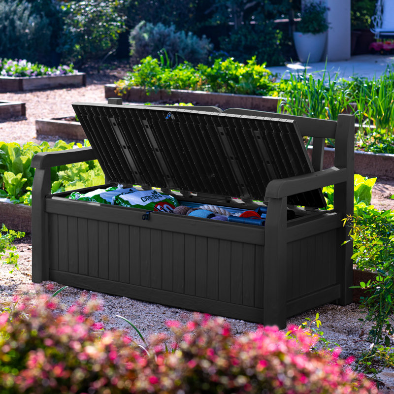 Keter Eden Bench Outdoor Storage Box, Grey