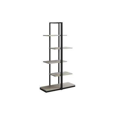 Contemporary 5 Tier Bookcase With Taupe Shelves For Office Use Modern In Small Apartments And Condos