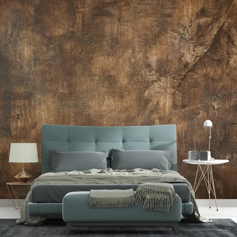 Murale en béton brun rustique, L 138 po x l 105,96 po