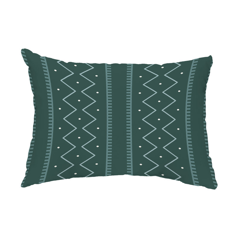  Housse de coussin d'extérieur rectangulaire Mudcloth, Vert