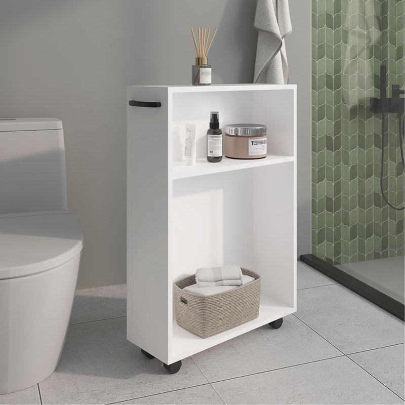 Chariot de rangement H 32,2 po, 2 tablettes, 4 roulettes, - Salle de bain