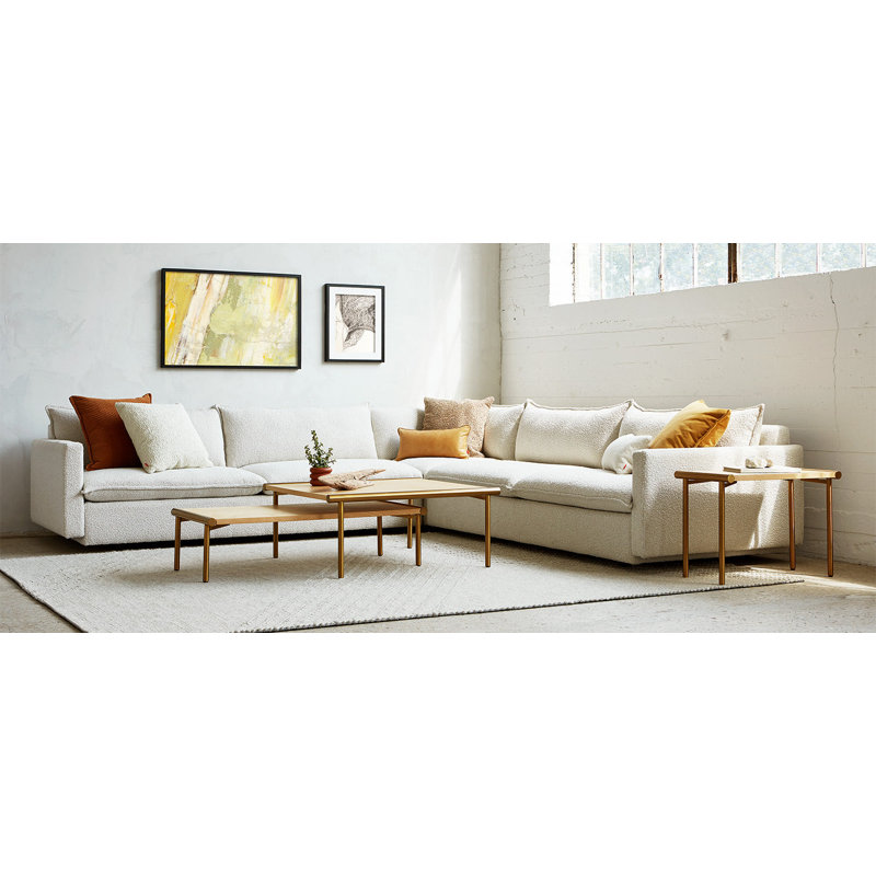 Sola Bi-Sectional, Node Alabaster 100% Polyester