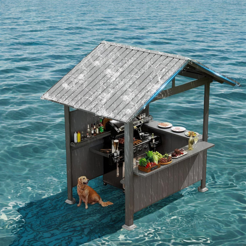Pavillon de jardin en acier durable au design moderne, parfait pour la cour arrière
