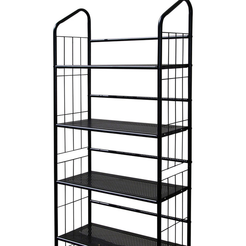 Bibliothèque noire en métal de 5 po de hauteur - Unité de rangement décorative et fonctionnelle pour 5 pièces, bureau élégant, salon, pièce requise