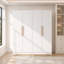 Armoire blanche 71 "à 4 portes avec tablettes et tringle