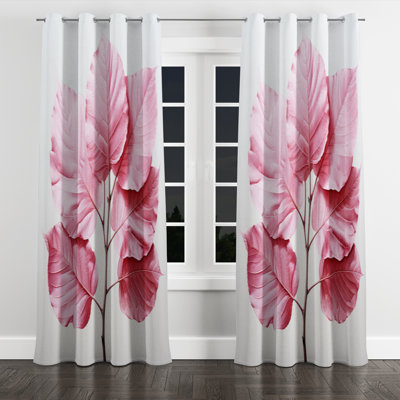 Aundray - Leaves Grommet Curtain - Blackout Floral Curtain - 1 Panels