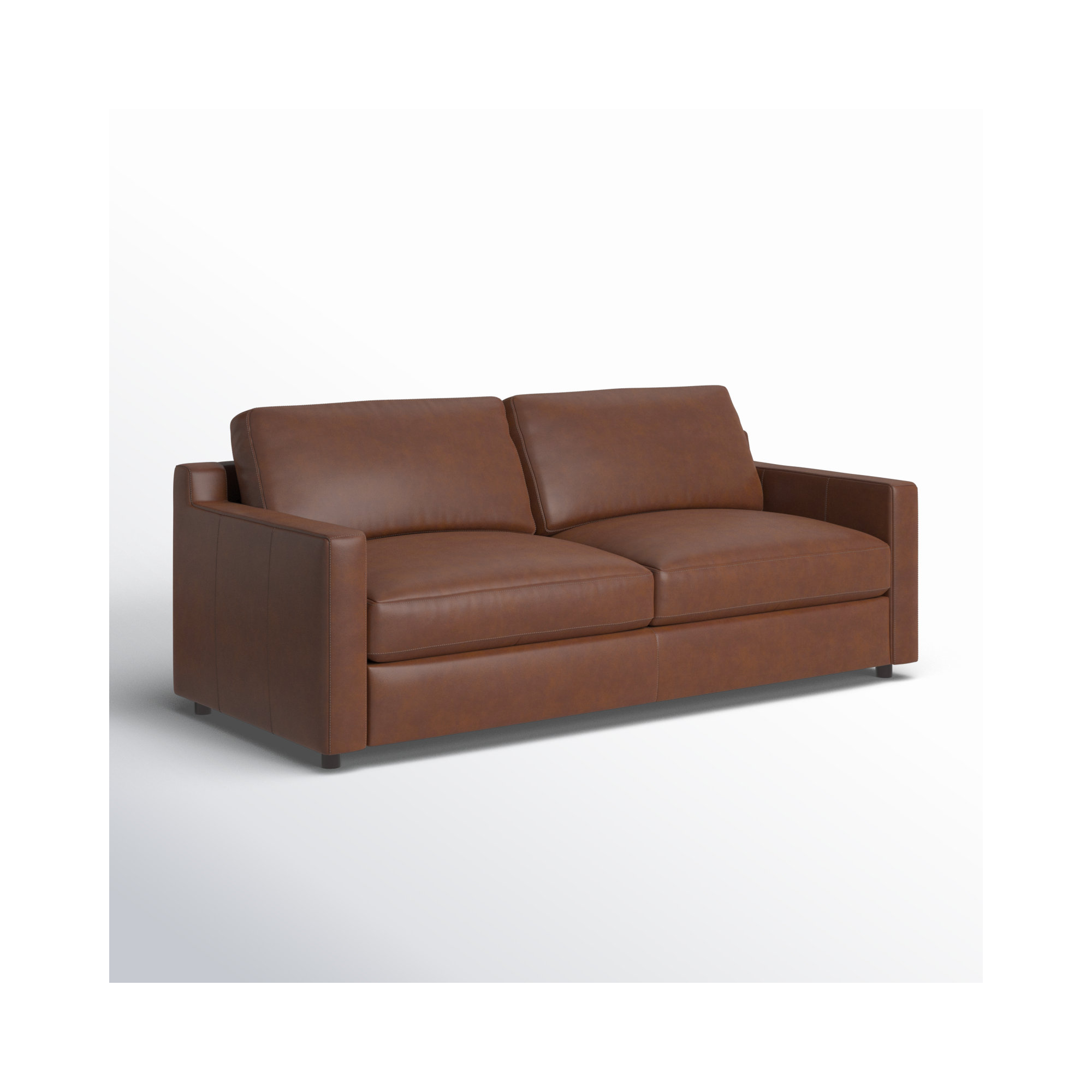 Belgrade 84'' Top Grain Leather Sofa, Vintage Brown Top Grain Genuine Leather