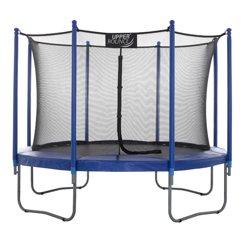 Ensemble de trampoline d'extérieur / extérieur rond 7,5 pi avec système de clôture de sécurité Machrus Upper Bounce, Bleu