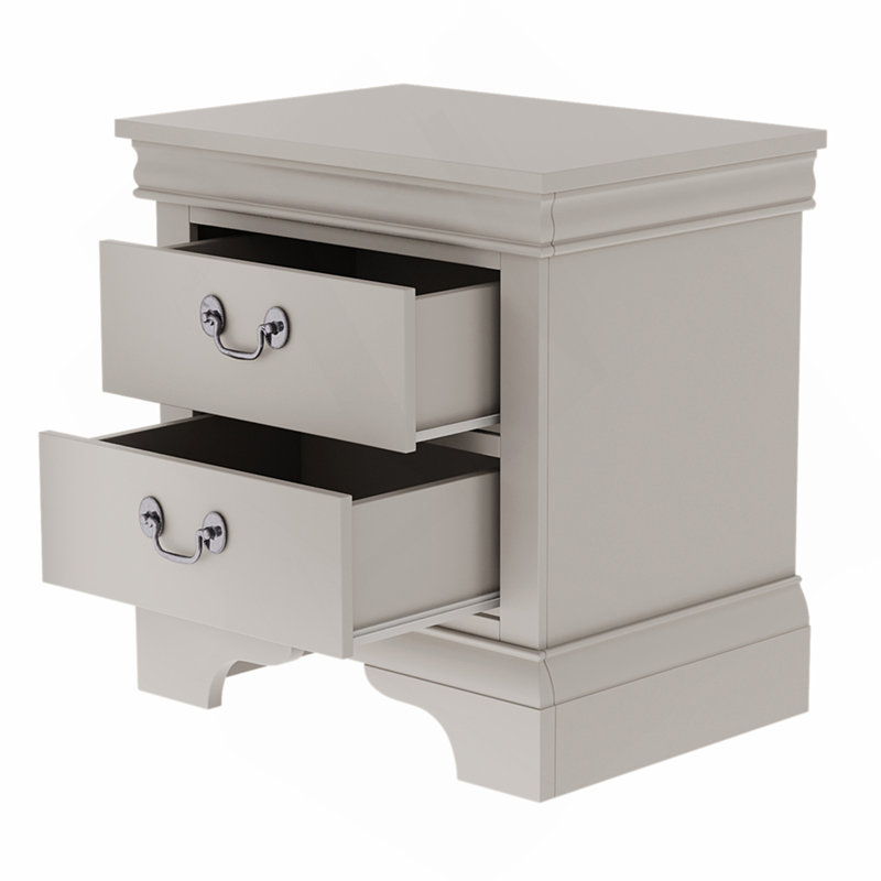Table de chevet classique en bois 22 po x 16 po x 22,7 po - blanc