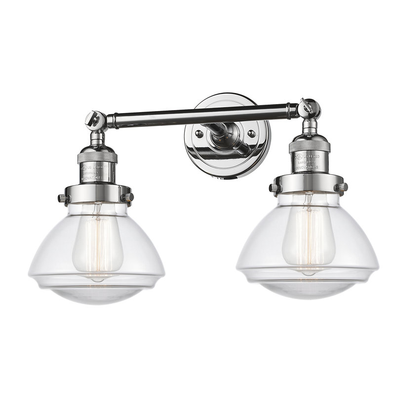 Éclairage pour salle de bain 2 lumières Chesterville, Ampoule DEL 6 watts Vinage, Transparent, Chrome poli
