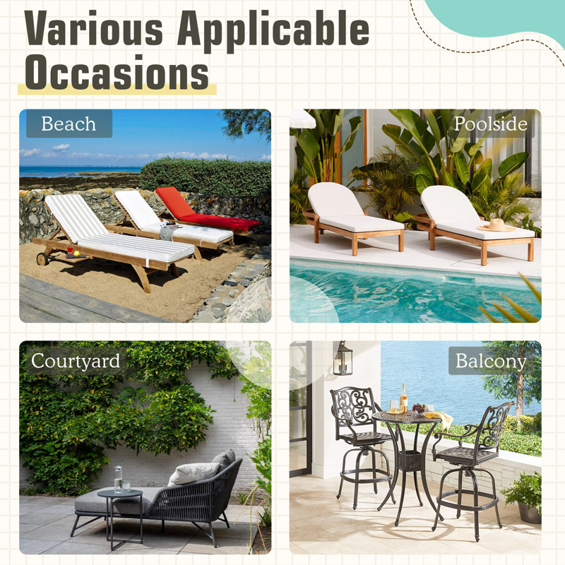 2-Pieces Outdoor Chaise Lounge Chairs with Adjustable Backrest, Dark Brown