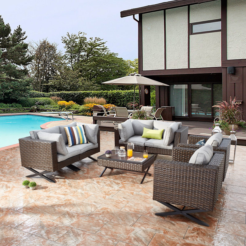 Boydston 6 - Person Patio Conversation Set with Cushions