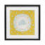 «Yellow Florals Spring Bunny», reproduction sous verre encadrée, design par Angela Steahling-525271242-525271237