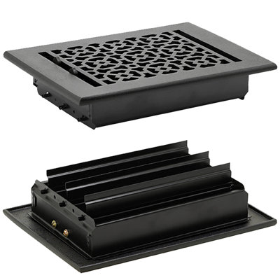 6"x8" Duct Size (Overall 7-1/2"x 9-1/2") Heat Vent (Detachable Steel Metal Louver) | Powder Coated
