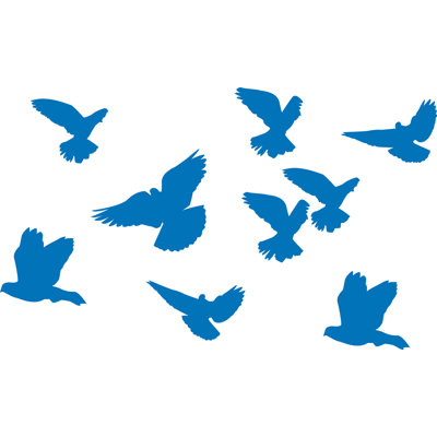 Décalcomanie murale sihouette mixed oiseaux
