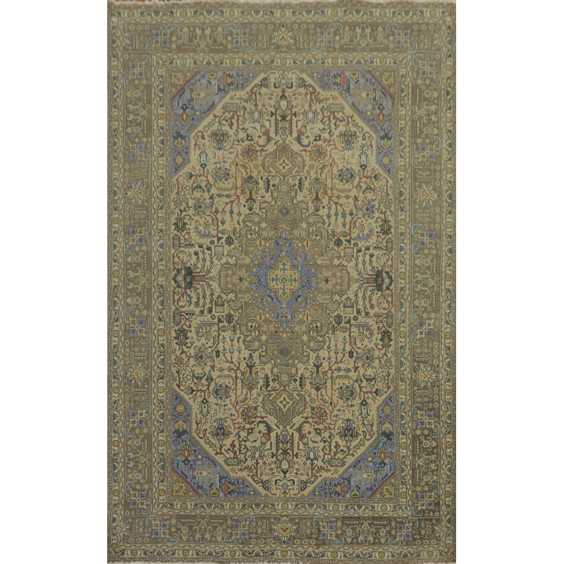 Tapis traditionnel en laine à motif géométrique 6 x 9