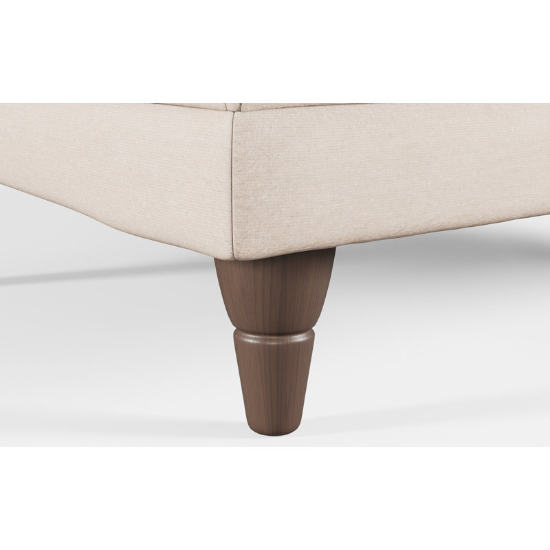 Adaku Banquette Footstool, Marble, Burnished Beech