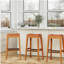 Tabouret de 30 pouces, revêtement en cuir naturel-1070053876-1070053877