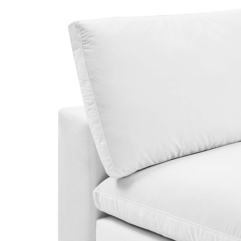 Chaise sans accoudoirs en velours rembourré Commix, Velours blanc