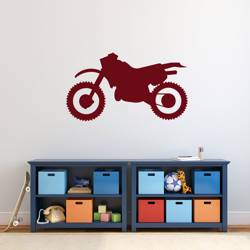 Décalcomanie murale silhouette de vélo à saleté, Canneberge