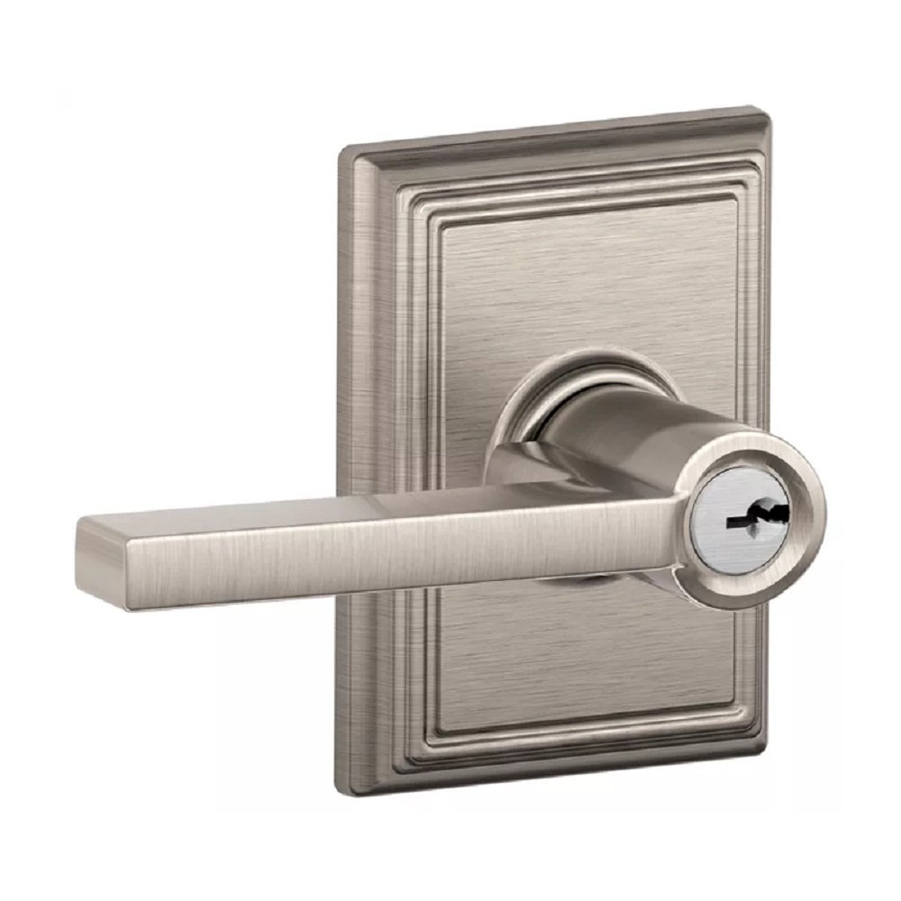 Latitude Lever with Addison Trim Keyed Entry Lock Schlage 