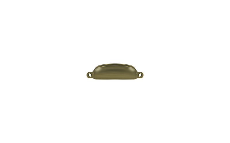 Deltana SHP29U5 Exposed Shell Pull 4"; Antique Brass Finish, Antique Brass