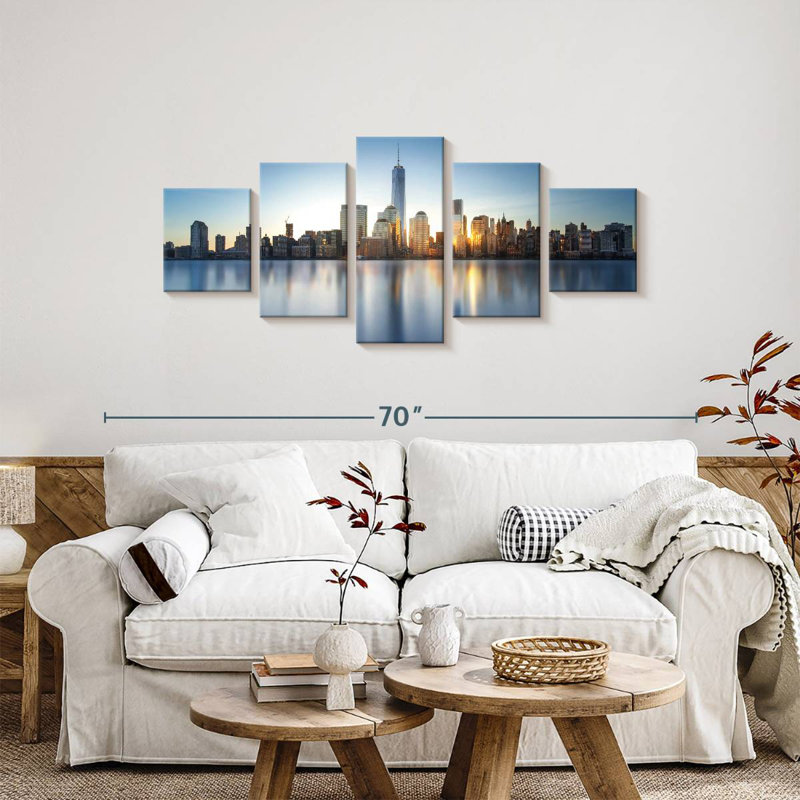 NYC Skyline Buildings, H 24 po x l 55 po