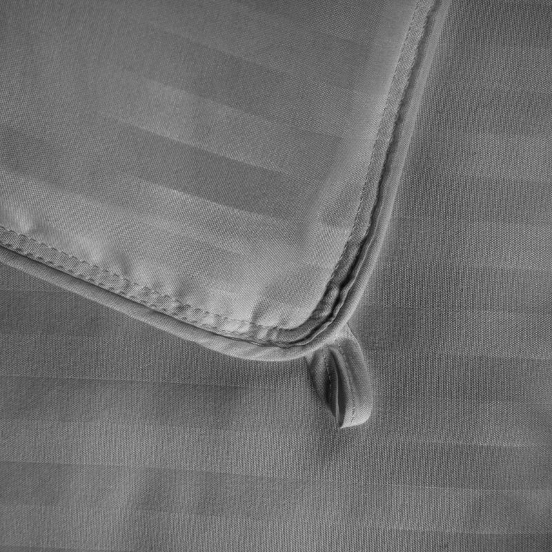 Blue Nile Mills Reversible Striped Down Alternative Comforter Duvet Insert, Twin Extra Long Comforter, Silver