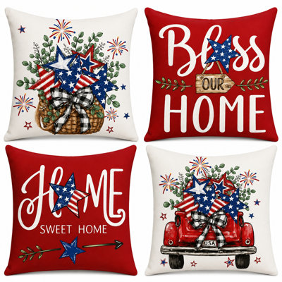 Decorative Throw Pillow Set of 4 for Sofa, Couch & Home Décor