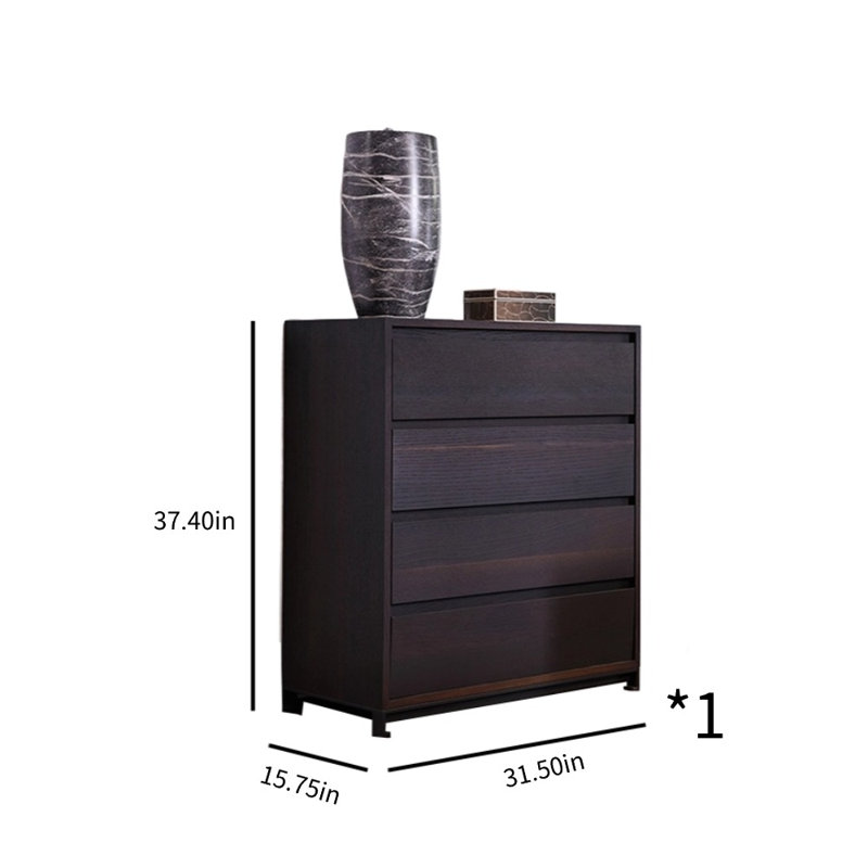 Commode d'appoint en bois massif Smoke Color