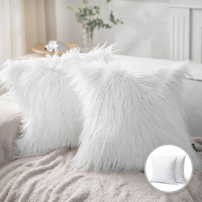 Faux Fur Square Throw Pillow Cover & Insert