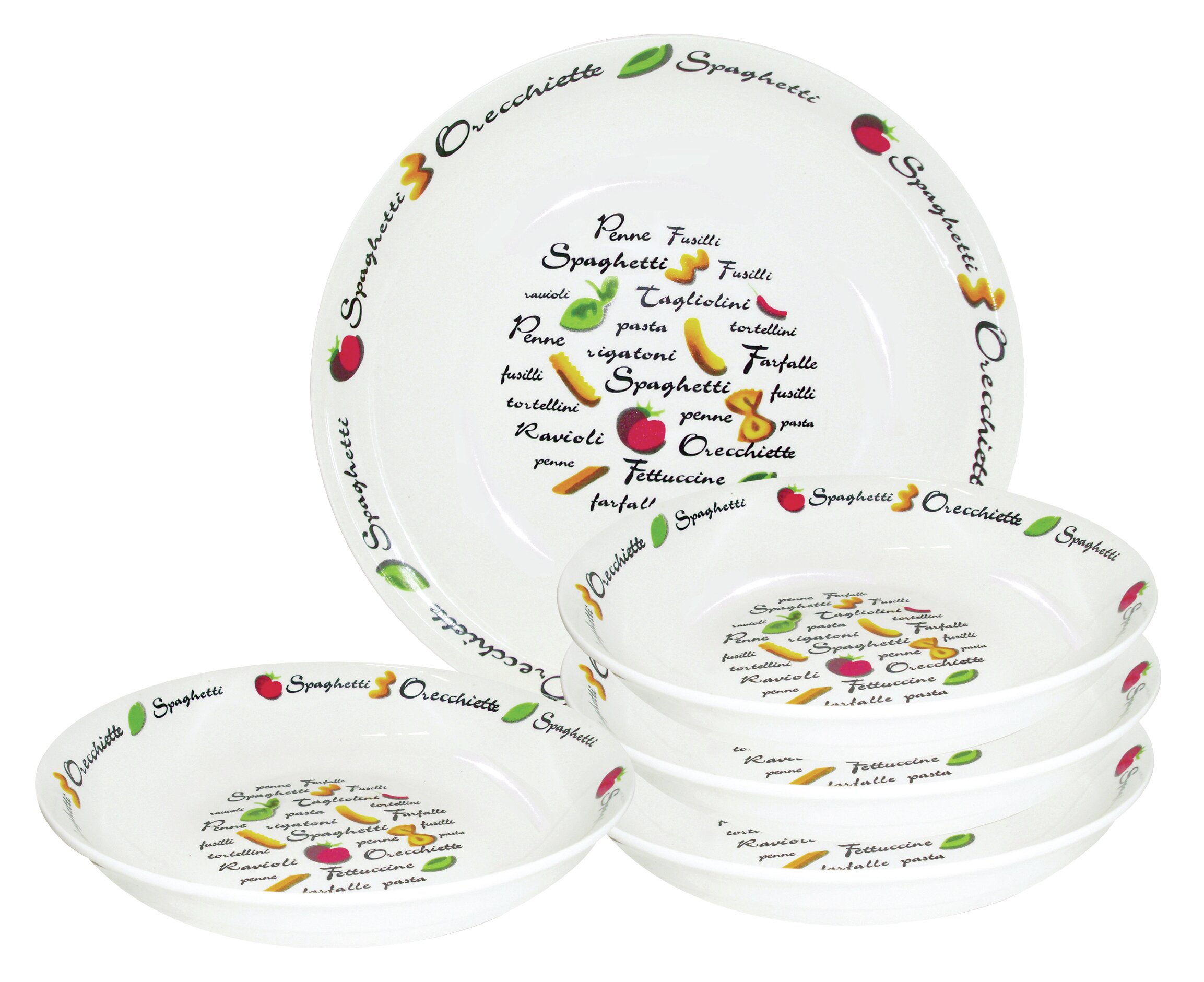 Certified International Melanzana 5 Piece Pasta Bowl Set