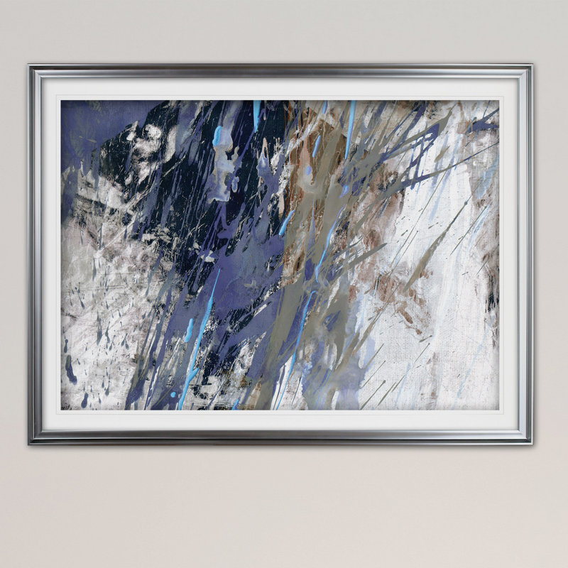 Blue Noise I - cadre photo, reproduction d'art, H 20 po x l 24 po x P 1,5 po, Argent