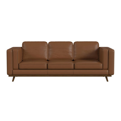 Darr Sofa in Pebble with cherry finished wooden front