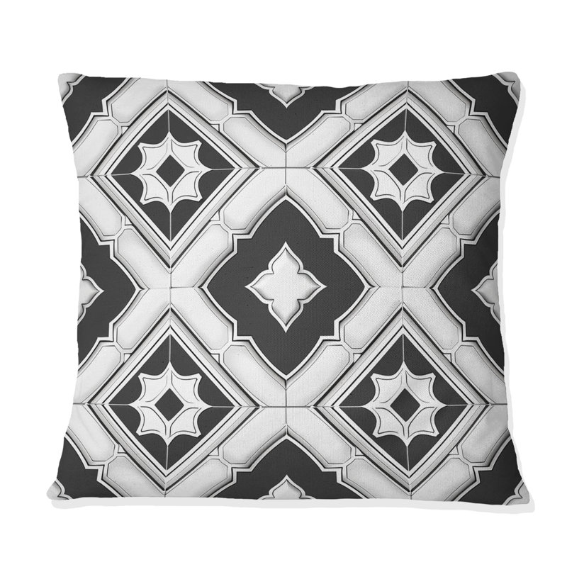 Gris moderne Trellis II - coussin décoratif moderne, H 18 po x l 18 po