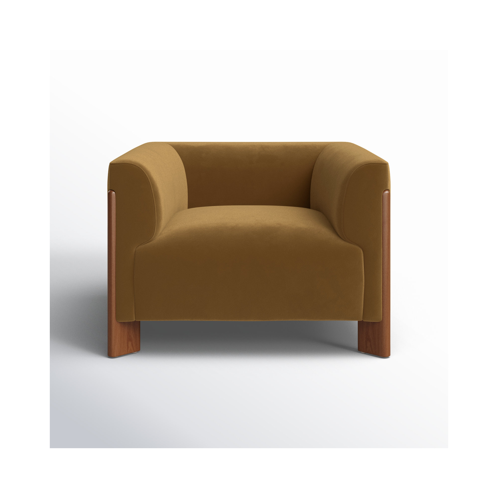 Wanetta Upholstered Armchair, Soren Ochre Performance Velvet