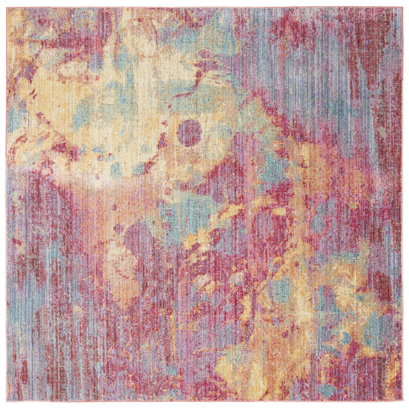 Langton Performance Abstract Rug, Square 6'
